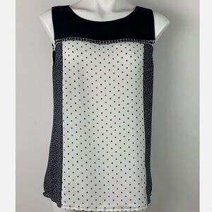 Ann Taylor Polka Dot Sleeveless Blouse Tank Top XS